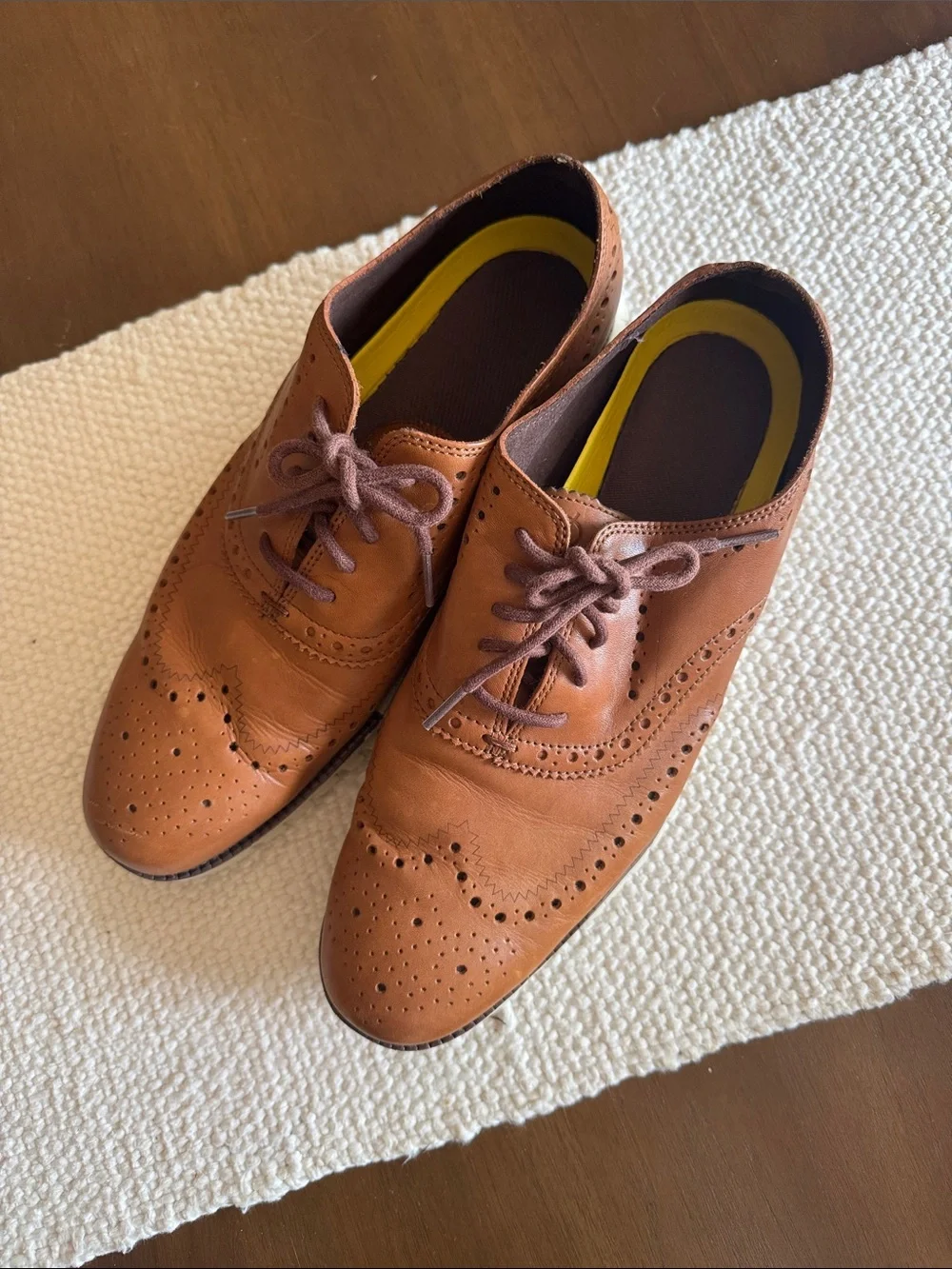 Cole Haan Tan Leather Wingtip Oxfords